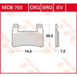 Pastillas de freno delantero moto TRW MCB703SV