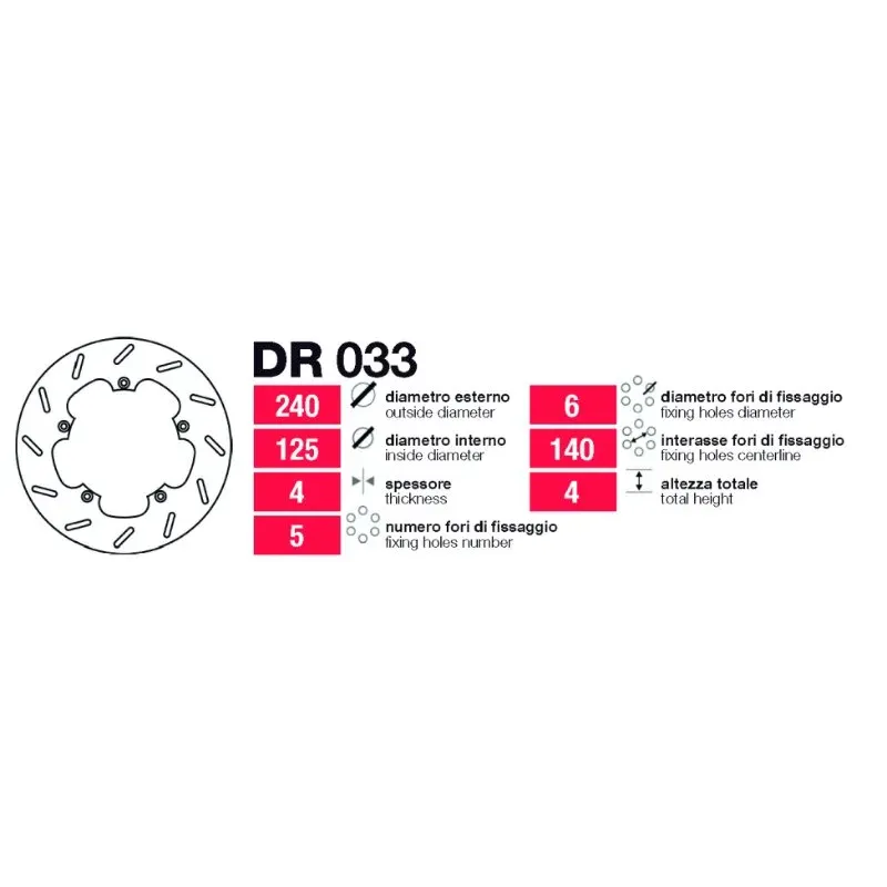 Disco Fren Delantero - Trasero - DR033