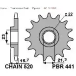 Piñon Yamaha Xt600 87 05 (C 520) Equiv. 577.13   P441.13