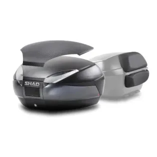 Kit baúl moto SHAD SH48 gris oscuro tapa carbono y respaldo D0B48306R