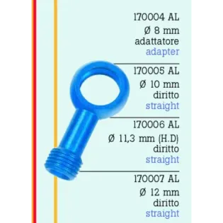 Banjo de moto recto alumnio FrenTubo 170005AL-RD