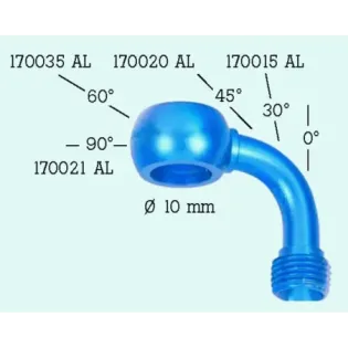 Banjo de moto 45° alumnio diámetro 10 FrenTubo 170020AL-BL