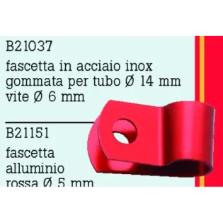 Abrazadera de moto inoxidable rojo torn 6 FrenTubo B21037