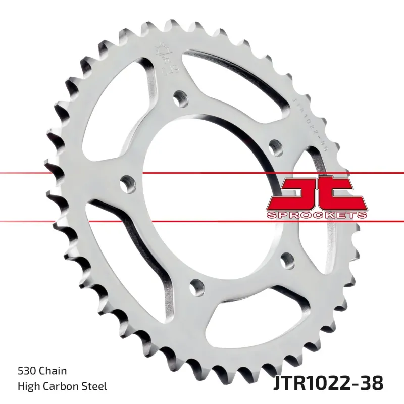 Corona moto JT Sprockets de acero de 38 dientes JTR1022.38