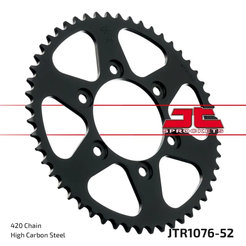 Corona moto JT Sprockets de acero de 52 dientes JTR1076.52