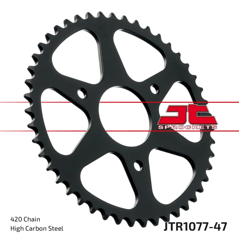 Corona moto JT Sprockets de acero de 47 dientes JTR1077.47