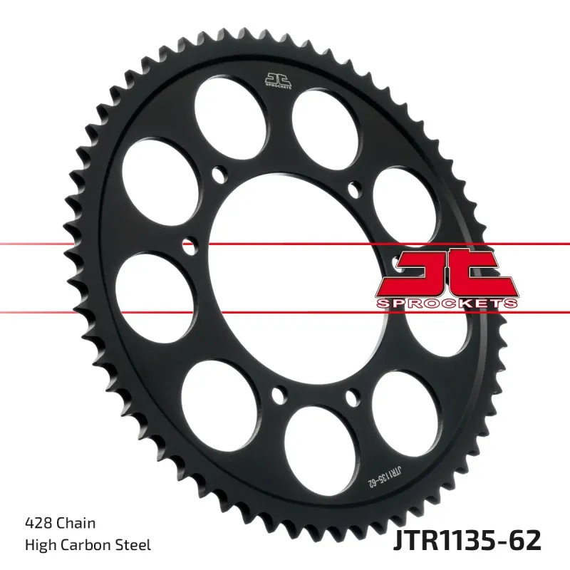 Corona moto JT Sprockets de acero de 62 dientes JTR1135.62