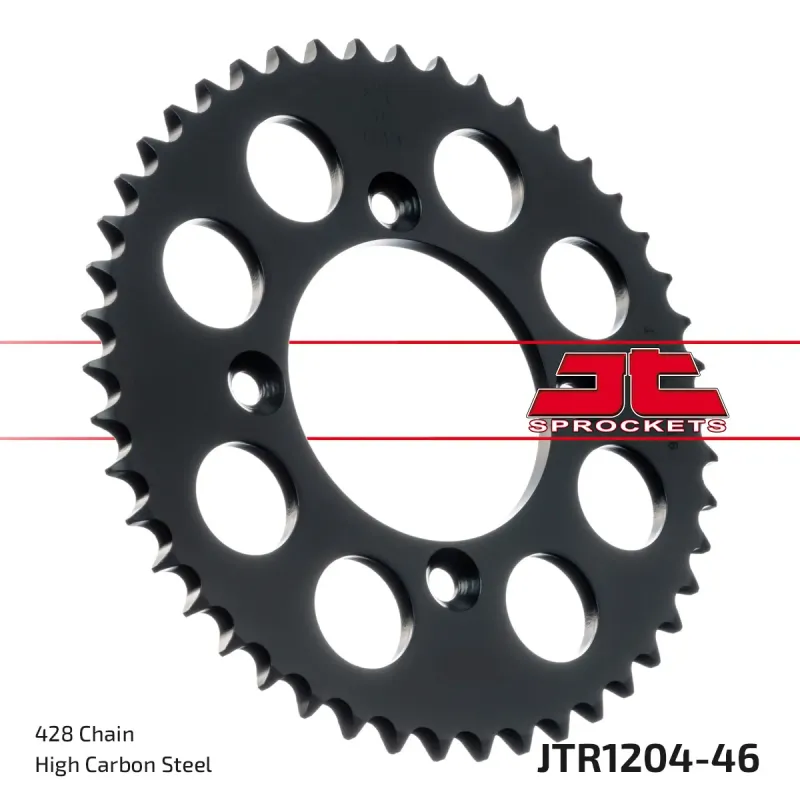 Corona moto JT Sprockets de acero de 46 dientes JTR1204.46