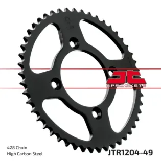 Corona moto JT Sprockets de acero de 49 dientes JTR1204.49