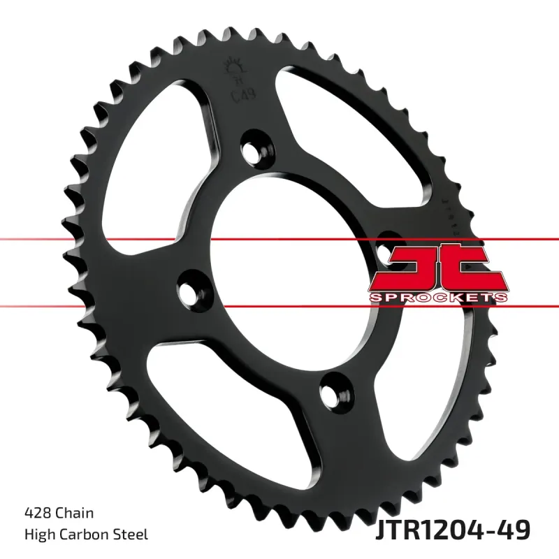 Corona moto JT Sprockets de acero de 49 dientes JTR1204.49
