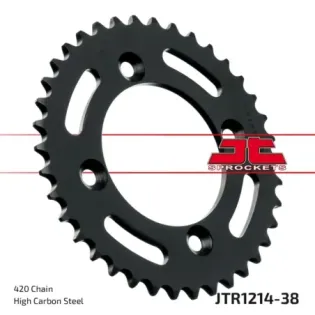 Corona moto JT Sprockets de acero de 38 dientes JTR1214.38