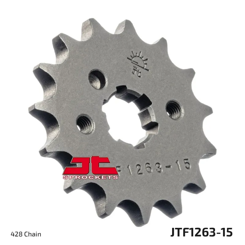 Piñón de moto JT Sprockets acero 15 dientes P.428 JTF1263.15