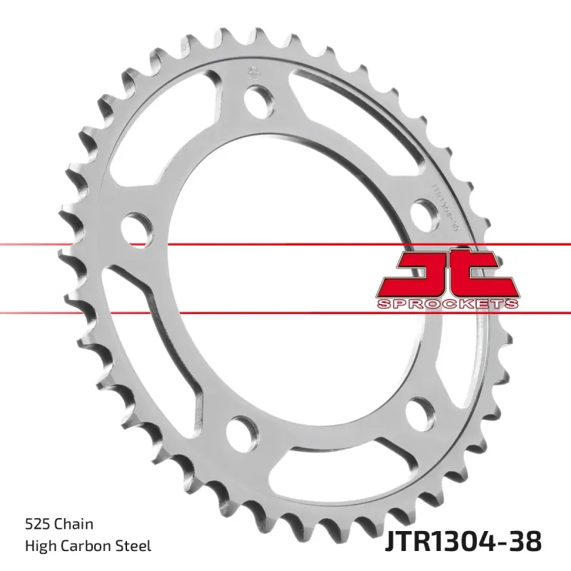 Corona moto JT Sprockets de acero de 38 dientes JTR1304.38
