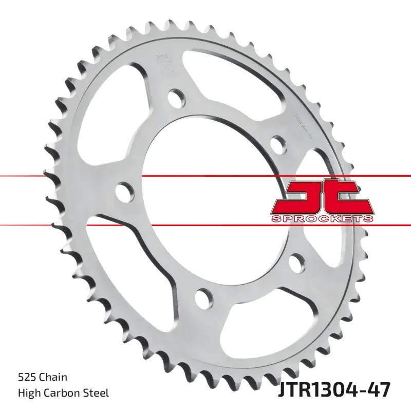 Corona moto JT Sprockets de acero de 47 dientes JTR1304.47