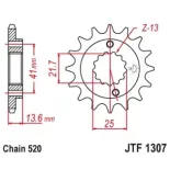 Piñón de moto JT Sprockets de acero de 14 dientes JTF1307.14