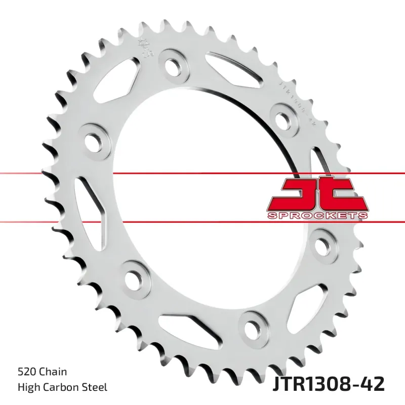 Corona moto JT Sprockets de acero de 42 dientes JTR1308.42