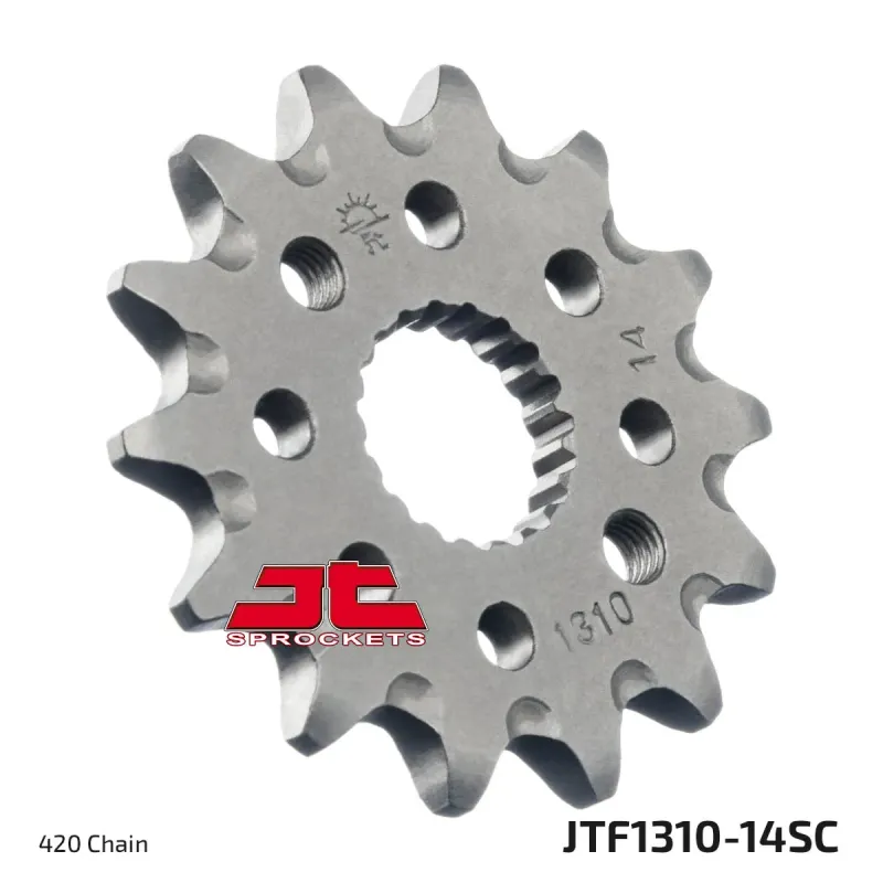 Piñón de acero autolimpiable 14 dientes P.420 JTF1310.14SC