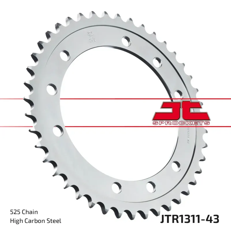 Corona moto JT Sprockets de acero de 43 dientes JTR1311.43