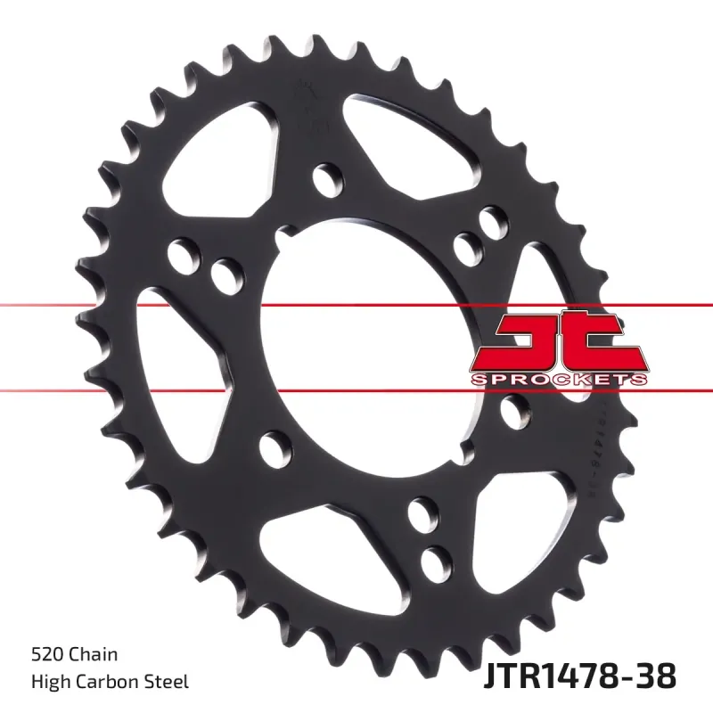 Corona moto JT Sprockets de acero de 38 dientes JTR1478.38