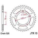 Corona moto JT Sprockets de acero de 46 dientes JTR15.46