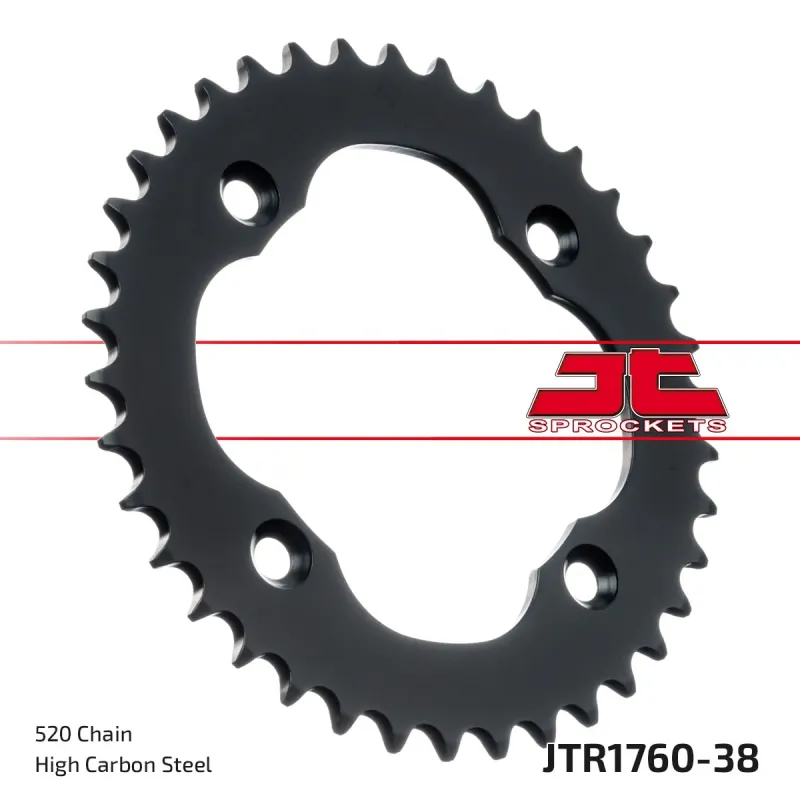 Corona moto JT Sprockets de acero de 38 dientes JTR1760.38