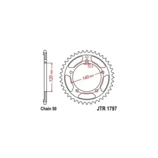 Corona moto JT Sprockets de acero de 40 dientes 179740JTS