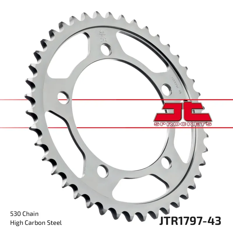 Corona moto JT Sprockets de acero de 43 dientes JTR1797.43
