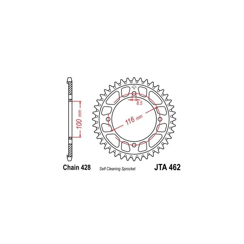 Corona de aluminio moto 52 dientes 46252ALJTS