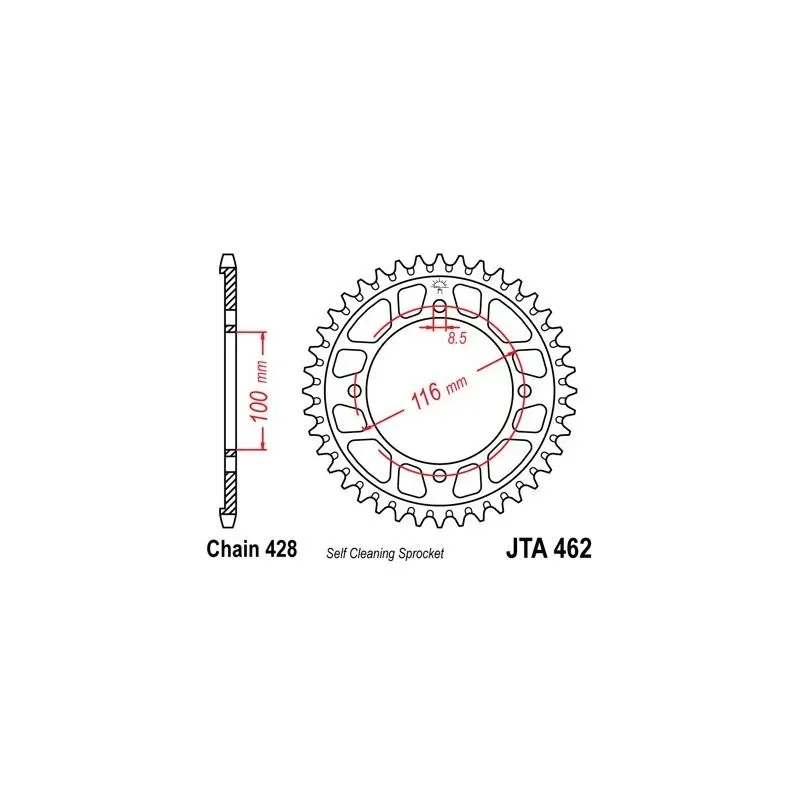 Corona de aluminio moto 54 dientes 46254ALJTS