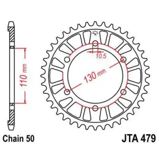 Corona moto JT Sprockets de acero de 45 dientes JTR479.45
