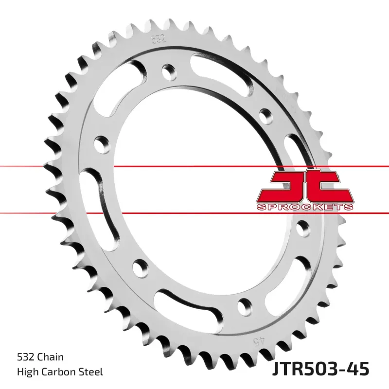 Corona moto JT Sprockets de acero de 45 dientes JTR503.45