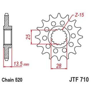 Piñon Aprilia Tuareg 660 15 dientes  con goma JT SProckets JTF710.15RB