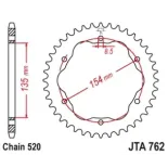 Corona de aluminio JT Sprockets moto 38 dientes 76238ALJTS