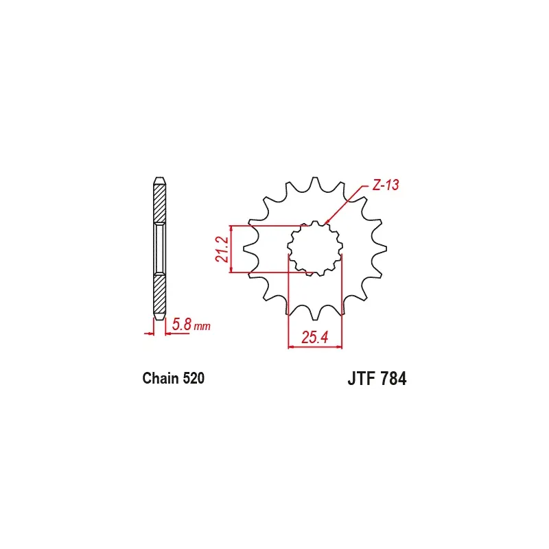 Piñon Benelli TRK 7012 y X 15 dientes con goma JT SProckets JTF784.15RB