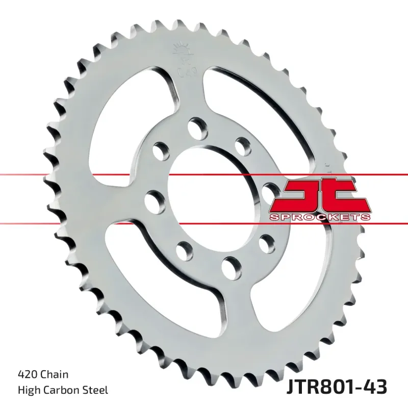 Corona moto JT Sprockets de acero de 43 dientes JTR801.43