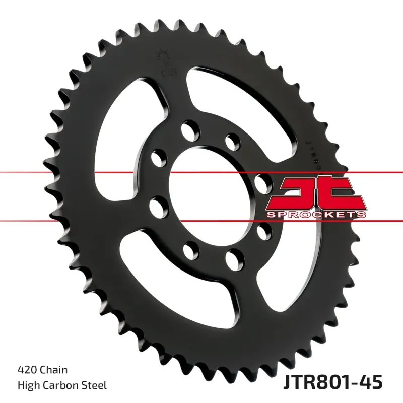 Corona moto JT Sprockets de acero de 45 dientes JTR801.45