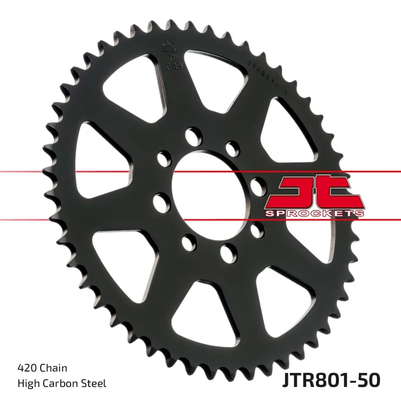 Corona moto JT Sprockets de acero de 50 dientes JTR801.50