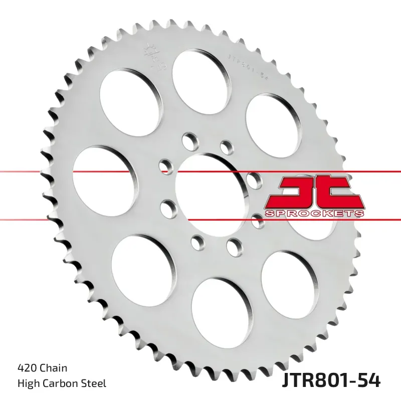 Corona moto JT Sprockets de acero de 54 dientes JTR801.54