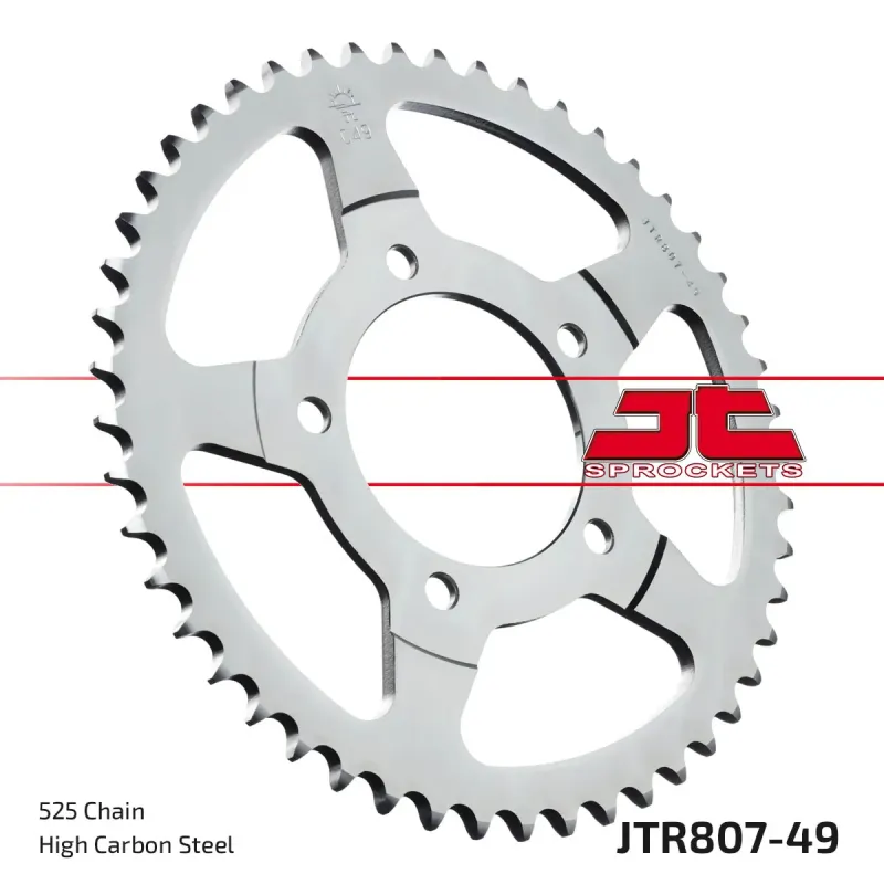 Corona moto JT Sprockets de acero de 49 dientes JTR807.49