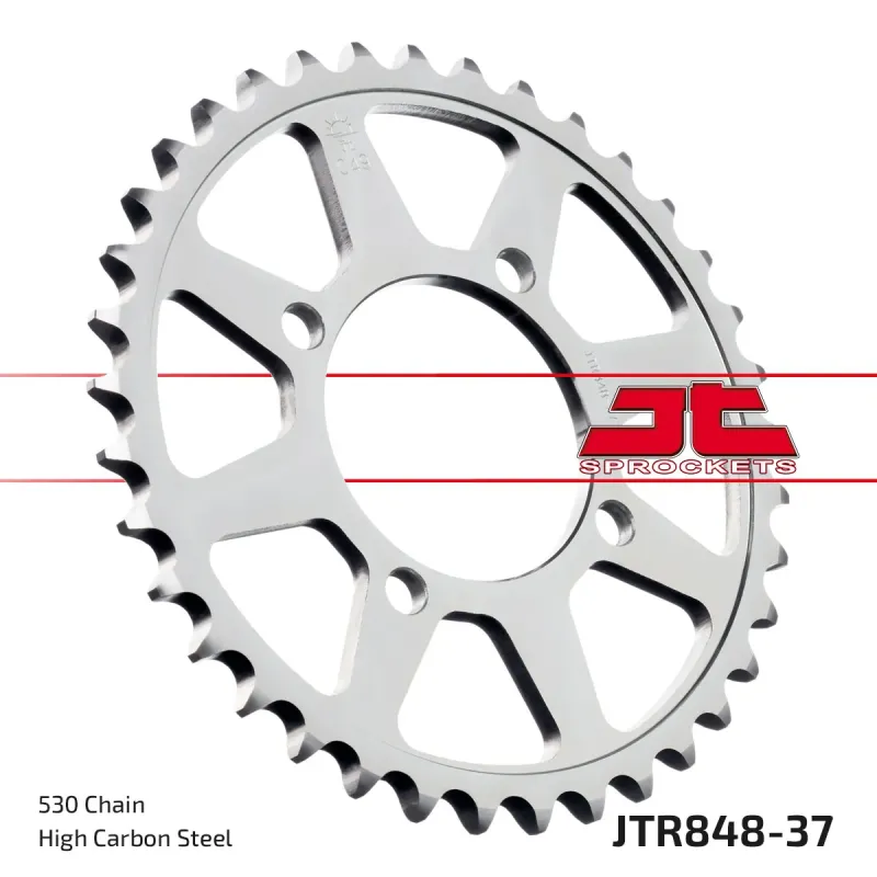 Corona moto JT Sprockets de acero de 37 dientes JTR848.37