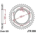 Corona moto JT Sprockets de acero de 42 dientes JTR899.42ZBK