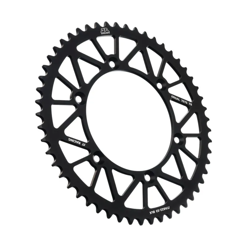 Corona moto JT Sprockets 53 dientes P.520 aluminio negro JTA822.53BLK