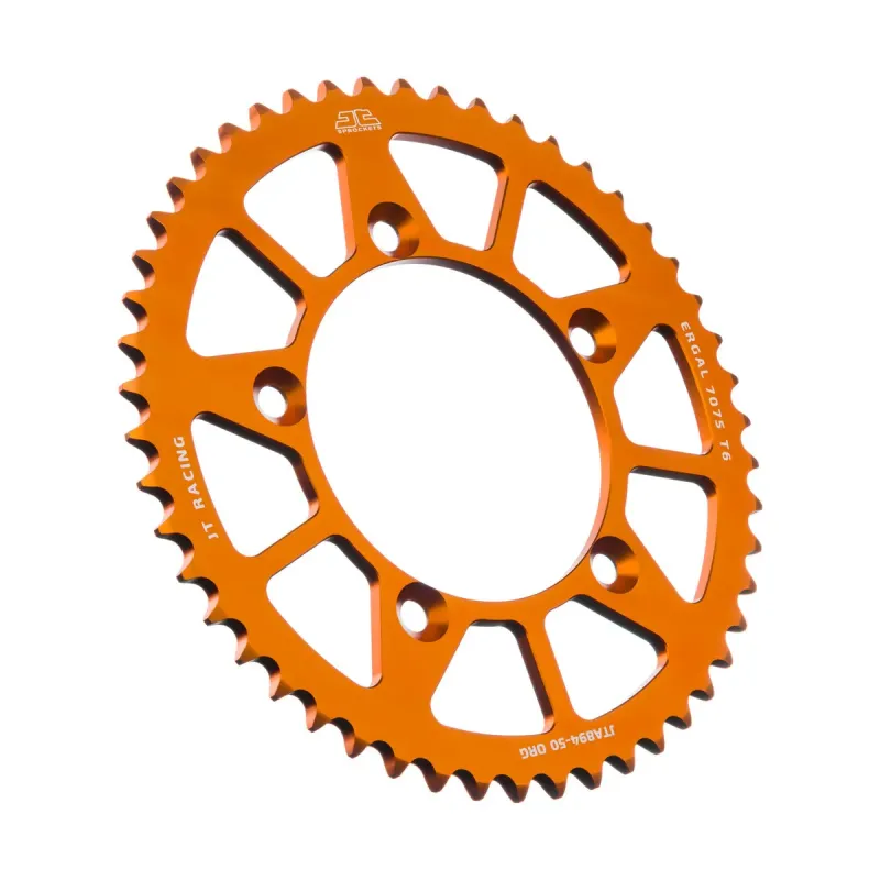 Corona moto JT Sprockets 50 dientes aluminio naranja JTA894.50ORG