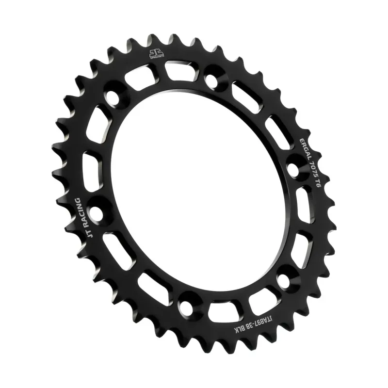 Corona moto JT Sprockets 38 dientes P.520 aluminio negro JTA897.38BLK