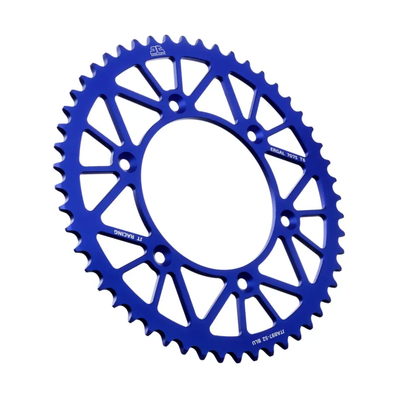 Corona moto JT Sprockets de aluminio de 52 dientes JTA897.52BLU