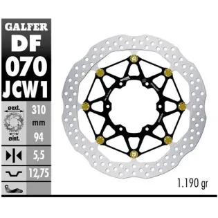 Disco freno moto Galfer Wave flotante delantero DF
