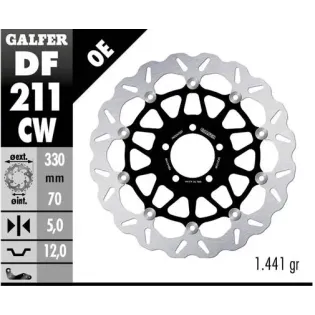 Disco freno moto Galfer flotante Wave completo 330