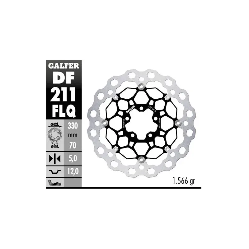 Disco freno moto flotante Galfer Qubic 330x5mm DF2