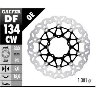 Disco freno moto Galfer flotante Wave completo 330