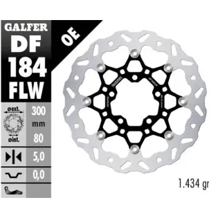 Disco freno moto Galfer Wave flotante 300x5mm DF18